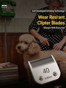 1 Pc - Removable Replacement Blade, Suitable For Professional Pet Grooming Clippers. Specifications Include 10# (1.6mm) And 40# (0.25mm), Compatible With Various Brands Of Electric Pet Grooming Clippers. - Multicolor - View 7