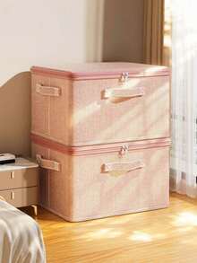 1pc Household Fabric Clothes Storage Box Foldable Clothes Storage Box Wardrobe Storage Box Large Capacity Storage Box - Multicolor - View 3