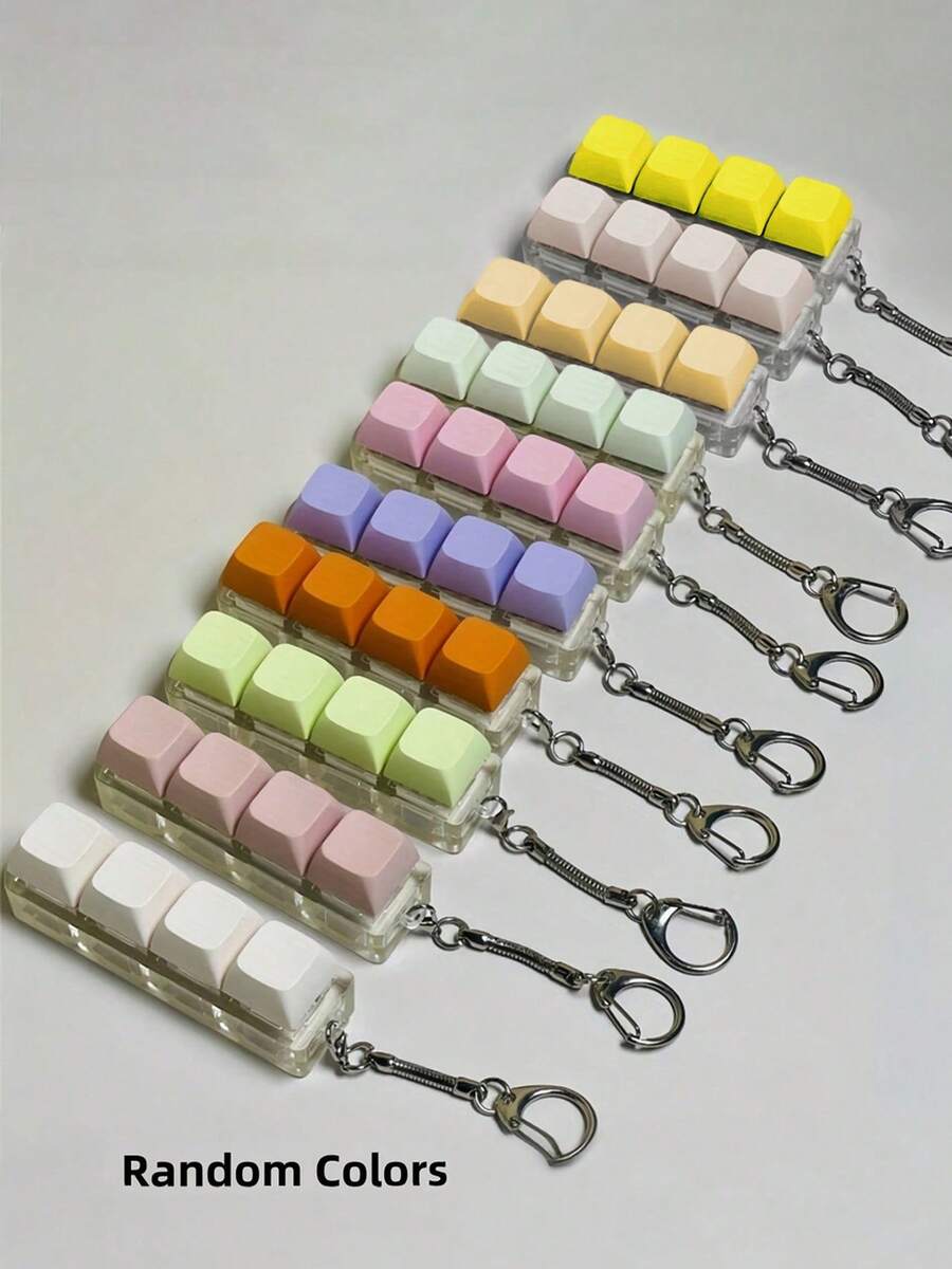 3pcs Pressure Relief Keychains,Keyboard KeyDesign,Adult Finger Toy,Finger Press Keyring,CalmingTool.Focus And Relaxation,Suitable For NewYear/Thanksgiving,Easter Gifts,Plastic Material (RandomColors),Fidget,Fidget Toys,Fidgets,FidgetToys,Fidget,Fidgets,Key Board Fidget,Toy Keychain,CoolToys - Multicolor - View 1