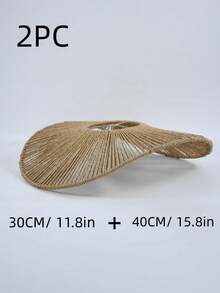 1 Set Handwoven Straw Hat Shape Rattan Pendant Lamp Shade Paper Rope Ceiling Light Cover For Living Room Bedroom Office Cafe Home Decor Party Christmas Halloween High Quality Trending Now - Straw Hat Lampshade - View 7