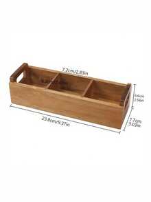 1 PC Bamboo Tea Bag Organizer Box With Handle Portable Coffee Sachet Storage Rack For Office Kitchen Countertop Minimalist Home Decor Stocking Stuffers Christmas Gift Idea Must Haves - log color - View 4