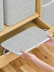 1PC/2PCS Modern Fabric Storage Box-Large Capacity, Durable, Waterproof, Foldable, Ideal For Storing Clothes, Bedding, Toys, Home And Automotive Supplies, Bed Storage Box With Cover, Classic Style Durable Fabric Storage Box, Bed Storage Box - Multicolor - View 2