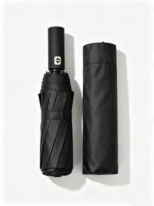 1 Stück, Schwarz / Burgunder / Dunkelblau, Großer winddichter Automatikregenschirm - Durchmesser 105cm - 41 Zoll, wasserdichtes und winddichtes Design, 12 Regenschirmstreben, tragbarer Reiseschirm - Extra großer Automatikschirm - Übersicht 4