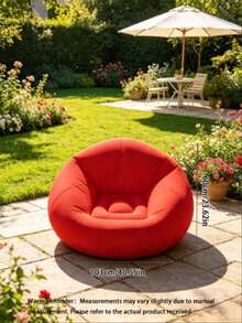 Solid Color Soft Inflatable Bean Bag Sofa, Foldable Portable Comfortable Leisure Lounge Chair, Suitable For Adults And Families, Indoor Outdoor Camping Summer Use - Multiple Styles - View 13