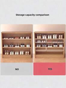 1PC Large Capacity Adjustable No Installation Foldable Hook-On Under Shelf Organizer White Multi-Functional Shoe Rack Dorm Home Storage For Shoes Clothes Items Space Saver Storage Solution - Multicolor - View 7