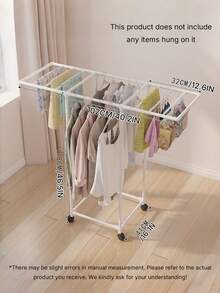 1Pc Movable Floor Clothes Rack Multifunctional Garment Storage Holder For Bedroom Balcony Home Clothing Organizer - Multicolor - View 11