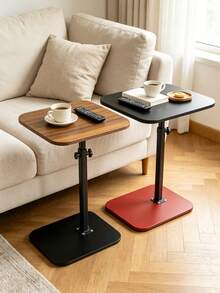 Adjustable Height Side Table, Classic And Elegant Design, Easy To Assemble, Suitable For Any Occasion - Can Be Placed Next To The Couch Or Bedside Or Used As A Coffee Table, Suitable For Indoor And Outdoor Use And Camping. Color Options: Walnut/Black - Multicolor - View 3