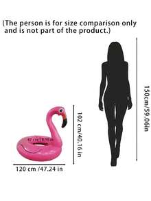 1 Flamingo Swimming Float, Flamingo Inflatable Detachable Swimming Float Stand-Up Pool (Suitable For Deep Water Areas, Fluorescent Design, Non-Battery Version, Non-Glowing Version). - Multicolor - View 3