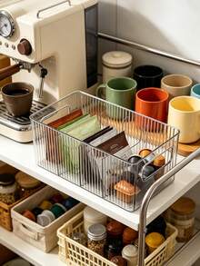 Dust-Proof Clamshell Tea Bag Storage Box With Separate Compartment, Multi-Functional Countertop Storage Container, Suitable For Coffee Capsules, Herbal Tea Bags And Beverage Bags - Transparent - View 13