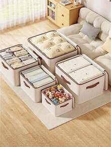 1pc Storage Bins With Lids,Fabric Storage Bins,Clothes Storage Bins(2-X Large) | Closet Storage,Clothes Storage Bins With Lids,Foldable, Washable,For Wardrobes,Bedrooms,Under Beds - Multicolor - View 4