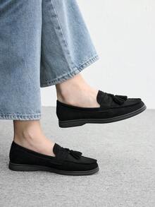 CUCCOO BIZCHIC 女款軟面厚底復古高鞋幫圓頭英式小皮鞋，黑色百搭女鞋，通勤穿搭秋季鞋 - 黑色1 - 查看 2