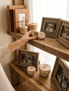 1PC Compact Natural Wood Baby First Hair Keepsake Box Portable Memory Holder For Newborn Parents Gift With Minimalist Design - multicolor - View 2
