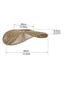 1 Set Handwoven Straw Hat Shape Rattan Pendant Lamp Shade Paper Rope Ceiling Light Cover For Living Room Bedroom Office Cafe Home Decor Party Christmas Halloween High Quality Trending Now - Straw Hat Lampshade - View 5