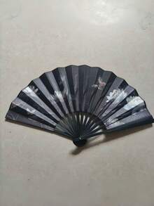 8英吋古風布藝手扇，塑膠框架中式復古扇，適合男士漢服表演與舞蹈裝飾 - 多色 - 查看 6