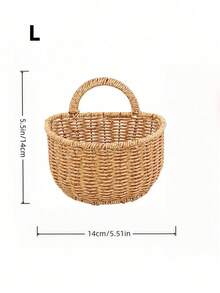 Cirelle 1 Waterproof Rattan-Weave Storage Basket – Wall-Mounted Garlic & Onion Holder For Kitchen, Bathroom Organizer, Decorative Hanging Shelf, Modern Home Organization Accessory - Beige - View 9