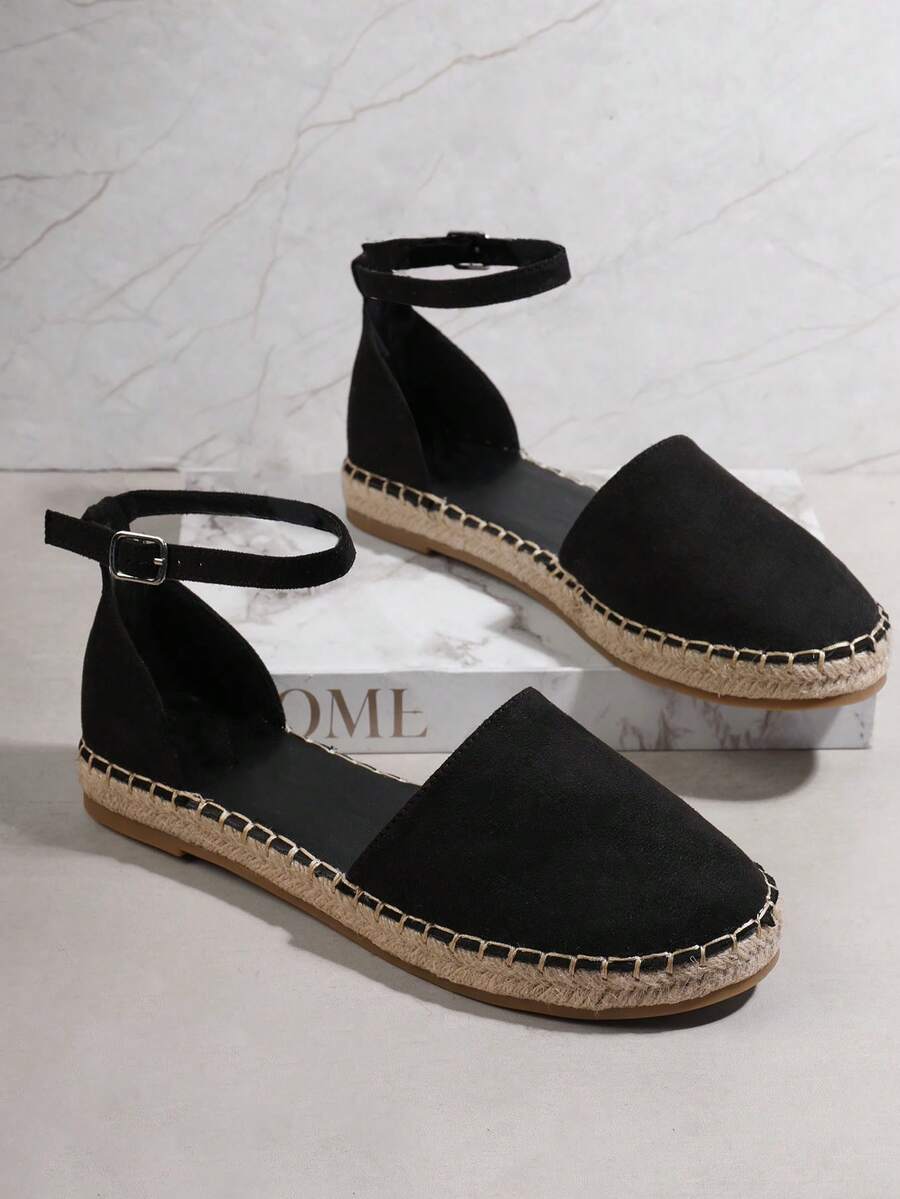 VACAZURE Women's Fashionable Summer Vacation Ankle Strap Flat Shoes - Black - View 1