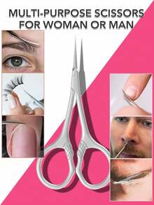 ANDVICTORY 1pc Cuticle Scissors Stainless Steel Extra Fine Curved Blade Manicure Scissors Eyebrow Eyelash Nails Multi-Purposed Fine Small Scissors Beauty Grooming - Silver - View 6