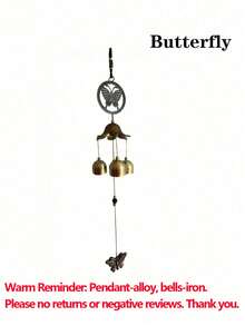 Retro Alloy Wind Chime, Suitable For Home Decoration, Doors And Windows, Bedrooms, Balconies, Walls, Outdoor Decoration, Indoor Decoration - Bronze - View 6