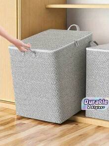 1PC/2PCS Modern Fabric Storage Box-Large Capacity, Durable, Waterproof, Foldable, Ideal For Storing Clothes, Bedding, Toys, Home And Automotive Supplies, Bed Storage Box With Cover, Classic Style Durable Fabric Storage Box, Bed Storage Box - Multicolor - View 1
