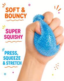 1pc Pink Gumdrop Shape Squishy Stress Relief Ball, 6cm Textured TPR Hand Squeeze Ball With Soft Maltose-Like Filling, Not Edible, For Office Desk, Car, Travel & Home Relaxation - Multicolor - View 9