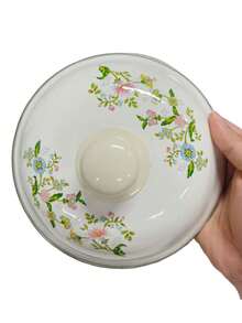 Bộ nồi nấu tráng men họa tiết hoa - Nồi súp tráng men hai tay cầm với nắp gốm, dung tích lớn dùng cho gia đình, phù hợp cho mọi mùa, đa năng (có thể cầm tay để nấu, nấu súp và nấu chậm) - Xem 9