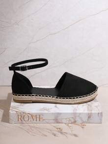 VACAZURE Women's Fashionable Summer Vacation Ankle Strap Flat Shoes - Black - View 3