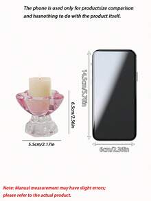 Transparent Crystal Glass Material, Simple And Elegant Design. Matches Scented Candles, Decorate Desktop To Create Warm Home And Holiday Vibe - 1PC - View 4