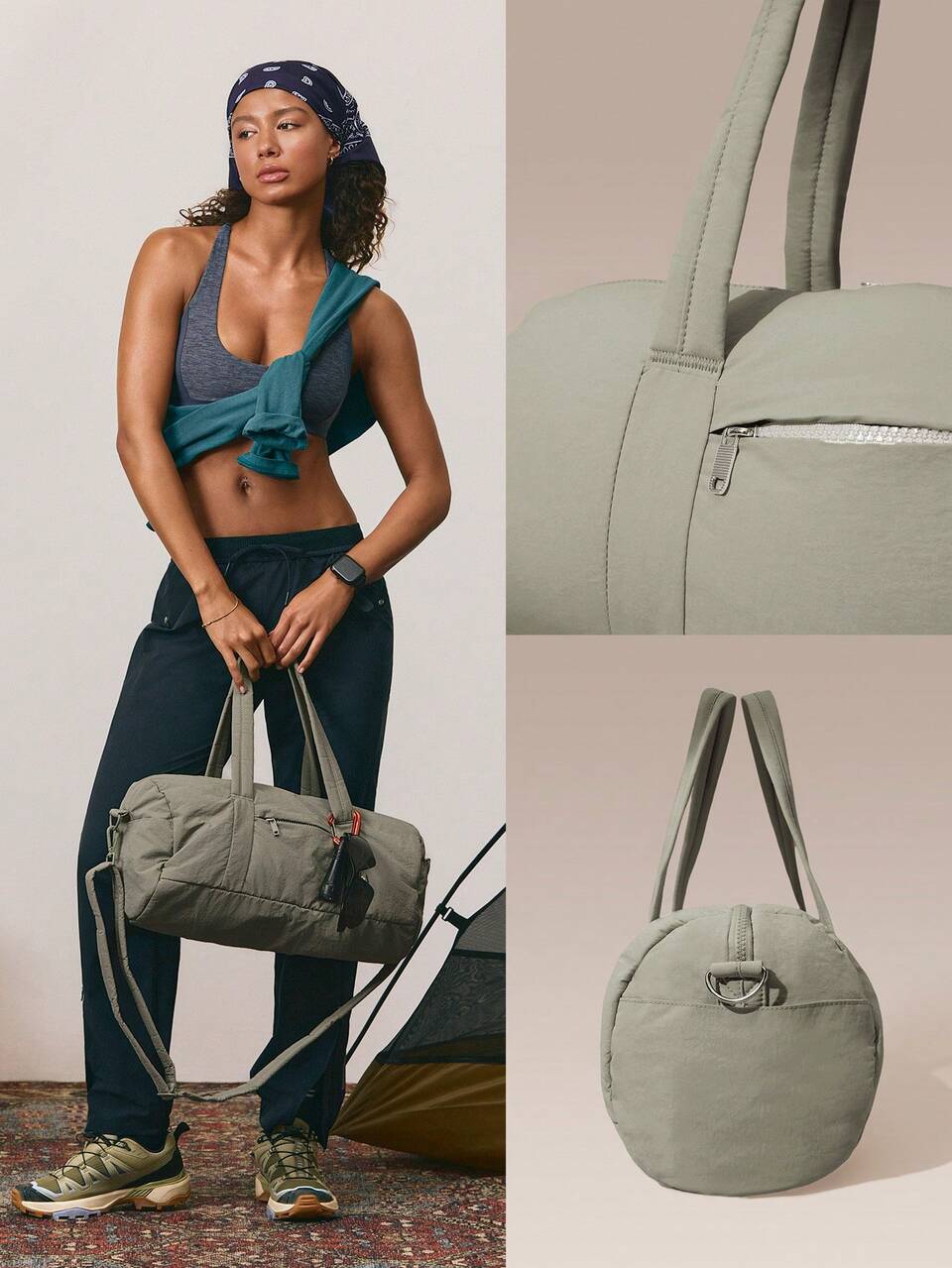 16L Max Large Capacity Carry Dual-Strap Duffle Zippered Bag Daily Active Casual  Spring Summer