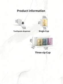牙刷架套装，含三个牙刷杯和一个牙膏挤压器，适用于浴室收纳，壁挂式自粘设计，无需钻孔，节省空间，防锈耐用塑料材质，易于清洁，防尘防水，现代风格，适合家庭、旅行、居家和厨房使用。 - 三口之家+擠牙膏器 - 查看 3