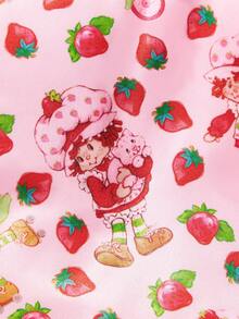 Strawberry Shortcake X SHEIN 女款連體髮帽與頭巾帽 - 粉色 - 查看 6