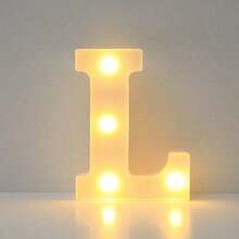 1个16厘米/6.3英寸家居装饰LED字母数字夜灯，“嫁给我”字样跑马灯，暖色LED字母灯，卧室墙面装饰字母灯，客厅装饰灯，圣诞装饰灯，可定制英文字母和数字，可壁挂，电池供电，婚礼生日派对求婚装饰灯，情人节装饰灯串 - 白色 - 查看 21