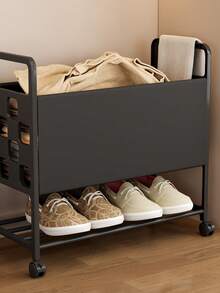 Dirty Clothes Basket/Home Use With Wheels, Movable Bedroom Dirty Clothes Cart/Storage Rack, Bathroom/Shower, Laundry Storage Bin - View 10