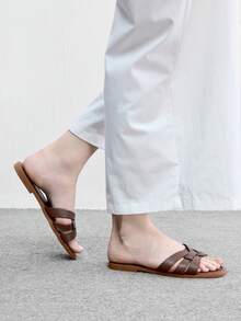 CUCCOO BIZCHIC 新款夏季棕色海灘度假休閒女款平底涼鞋 - 咖啡 - 查看 6