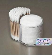 Organizer Cotton Bud untuk Meja: Tempat Penyimpanan Cotton Bud dan Cotton Bud Serbaguna dengan Dua Slot untuk Benang Gigi dan Tusuk Gigi, Dirancang untuk Penyimpanan yang Rapi. - MultiWarna - View 1