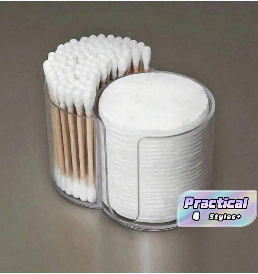 Organizer Cotton Bud untuk Meja: Tempat Penyimpanan Cotton Bud dan Cotton Bud Serbaguna dengan Dua Slot untuk Benang Gigi dan Tusuk Gigi, Dirancang untuk Penyimpanan yang Rapi. - MultiWarna - View 1