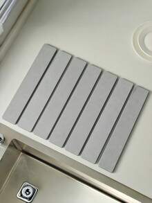 1 Set, 40x30cm (15.7x11.8in) Standard Size Diatomite Drying Mat, Quick-Absorbent Kitchen Counter Pad, Non-Slip Rollable Dish Drying Rack, Heat-Resistant Sink Side Mat, Ideal For Home, Apartment, And Daily Kitchen Use. - Multicolor - View 10