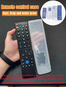 1pc Silicone Remote Control Cover Set (4pcs), Waterproof Dustproof Anti-Drop Protective Case For TV & Air Condition Remotes, Home Hotel Office Storage Organizer, Back To School Supplies - White protective cover - View 5