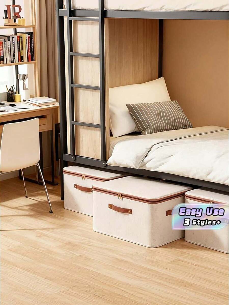 1pc Storage Bins With Lids,Fabric Storage Bins,Clothes Storage Bins(2-X Large) | Closet Storage,Clothes Storage Bins With Lids,Foldable, Washable,For Wardrobes,Bedrooms,Under Beds - Multicolor - View 1