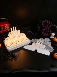 Castle Ghost Candlestick Silicone Mold, DIY Making Mould For Christmas Home Party Decor. - Castle Ghost Candlestick - View 5