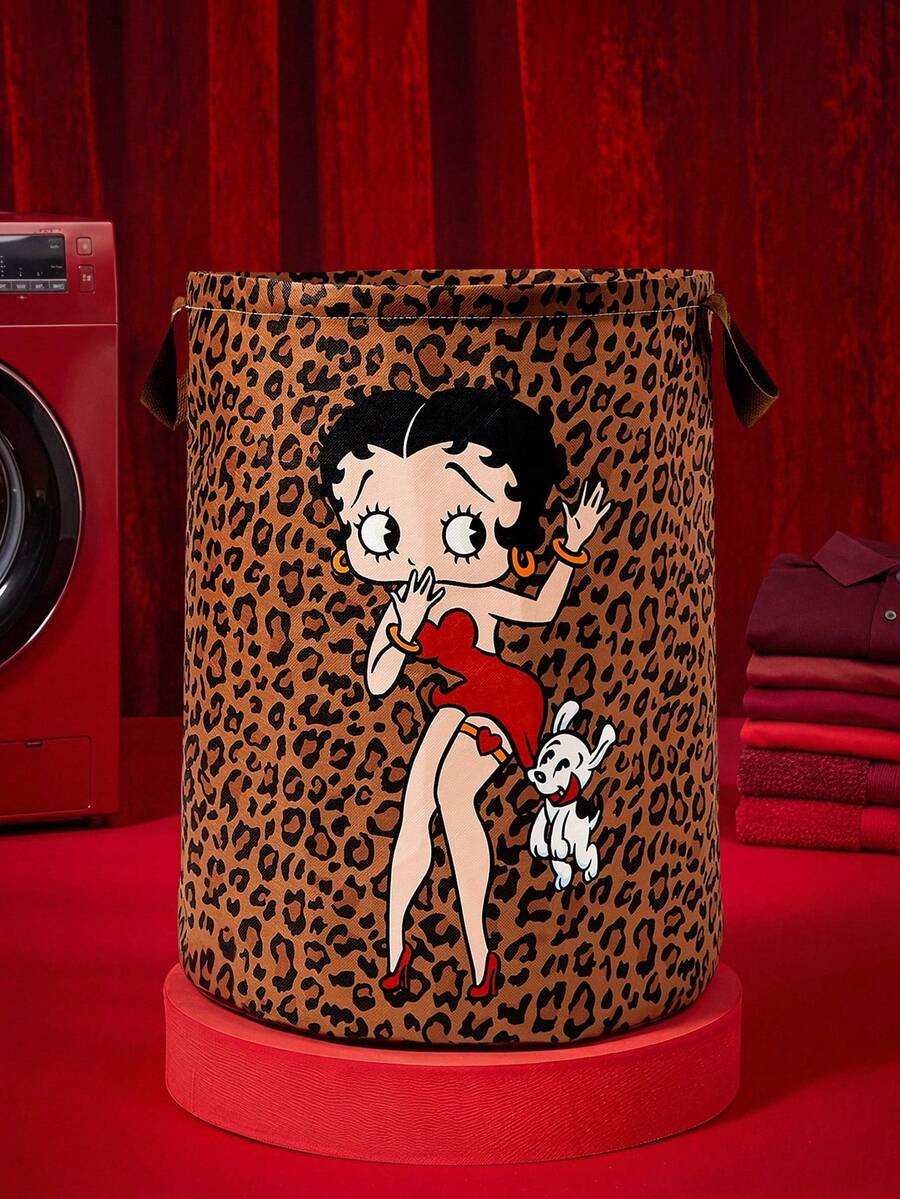 Betty Boop X Joivida 1 Piece – Cute Animal-Print, Large-Capacity, Foldable Round Storage Basket With Handles; Multi-Purpose Storage Basket For The Nursery. - badge - View 1