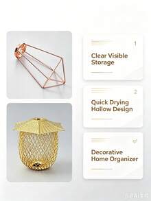 Golden Geometric Metal Sphere Ornament, Abstract Spherical Desktop Sculpture Decor, Luxury Tabletop Statue For Wedding Festival Home Living Room Bedroom Office Decoration Gift - 1PC - View 2