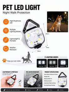 Teckwe 1 buah Lampu Gantung LED Isi Ulang USB untuk Hewan Peliharaan, Lampu Pengaman Mini Berkedip untuk Kalung Malam Hari, Cocok untuk Anjing Kecil, Berjalan di Luar Ruangan, Latihan, Perlengkapan Hewan Peliharaan Sehari-hari, Kapasitas 150mAh - MultiWarna - View 2