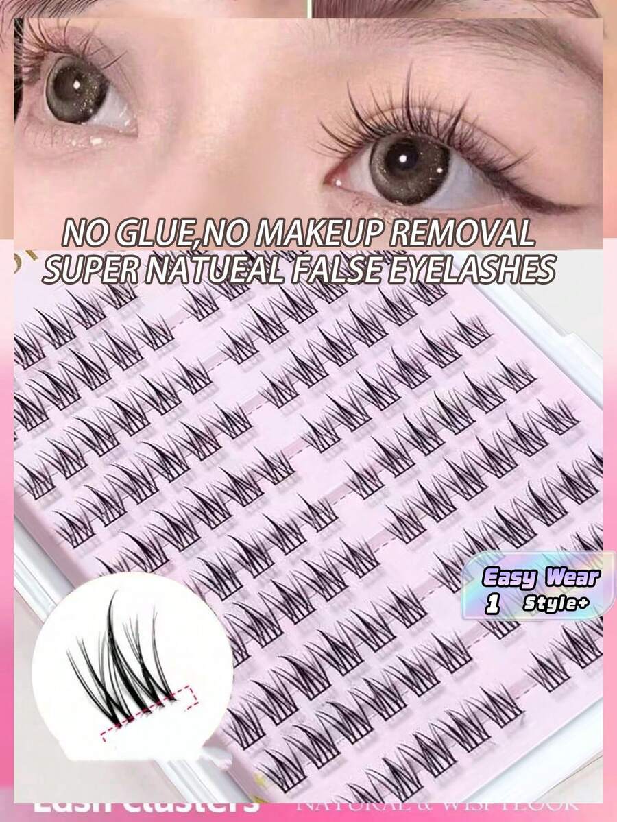 120 Pcs C Curl Self Adhesive Cluster Lashes Korean Style Segmented ...