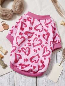 PETSIN 1 Piece Of Caring Flannel Pet , Thick And Warm Pet Clothing In Rose Red Flannel - Multicolor - View 4