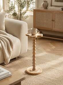1pc Modern Round Wooden Side Table, End Table, Wooden Coffee Table, Wooden Coffee Table, Small Side Table, Multifunctional Base For Living Room, Sofa, Bedroom, Plant Stand, Home Decor Furniture, Suitable For Living Room, Bedroom, Bedside, Garden - Multicolor - View 4
