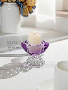 Transparent Crystal Glass Material, Simple And Elegant Design. Matches Scented Candles, Decorate Desktop To Create Warm Home And Holiday Vibe - 1PC - View 11