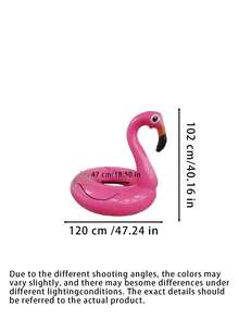 1 Flamingo Swimming Float, Flamingo Inflatable Detachable Swimming Float Stand-Up Pool (Suitable For Deep Water Areas, Fluorescent Design, Non-Battery Version, Non-Glowing Version). - Multicolor - View 4