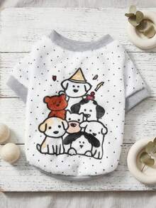 1 Piece Of Seven Small Dog Flannel Pet , White Flannel Thick Warm Pet Clothing - Multicolor - View 4