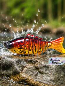 5 Pieces Multi-Segment Sinking Swimbait Fishing Lure Set, Realistic Wobbling Spinner Lures Specially Designed For Catching Pike, Universal Fishing Tackle Suitable For Both Freshwater And Saltwater Environments - Multicolor - View 1