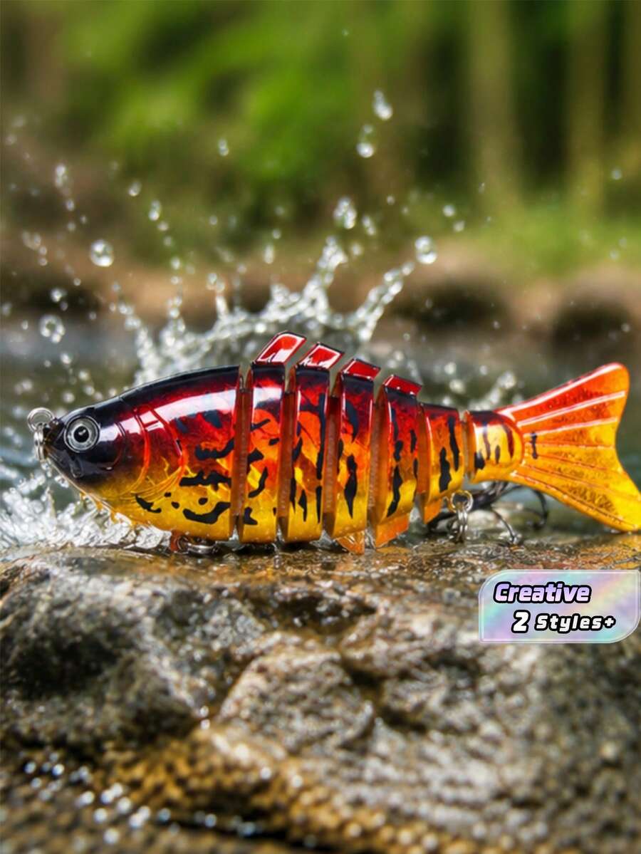 5 Pieces Multi-Segment Sinking Swimbait Fishing Lure Set, Realistic Wobbling Spinner Lures Specially Designed For Catching Pike, Universal Fishing Tackle Suitable For Both Freshwater And Saltwater Environments - Multicolor - View 1